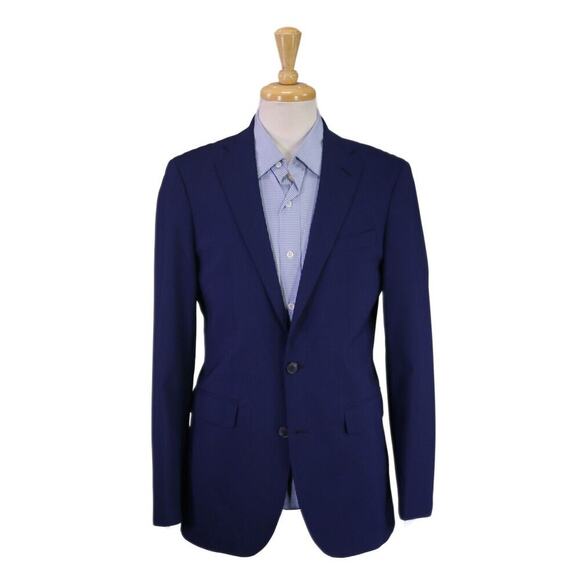 Cole-Haan Grand.OS Royal Blue Wool Stretch 2-Btn Travel Blazer Jacket 38R - Picture 1 of 9
